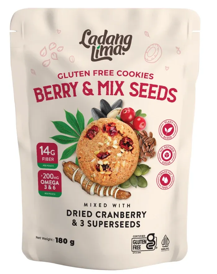 Ladang Lima Berry &amp; Seed Mix Gluten Free Cookies 180g