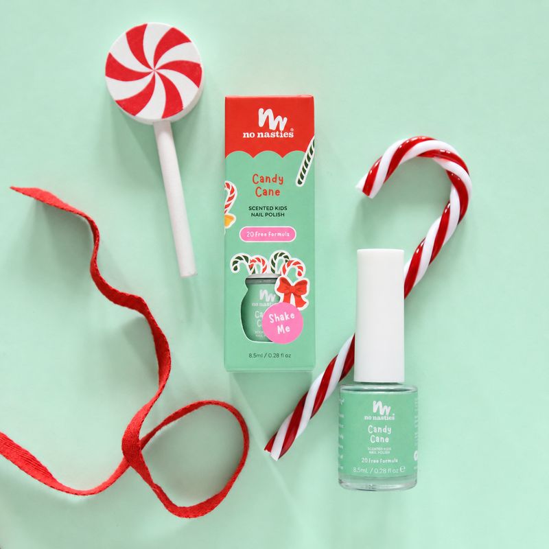 Candy Cane Water Based Scented Scratch Off Kids Nail Polish