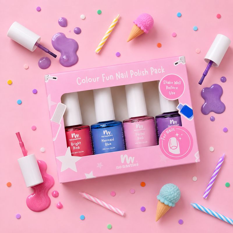 Colour Fun 4-Pack Non Toxic Kids Nail Polish Gift Set