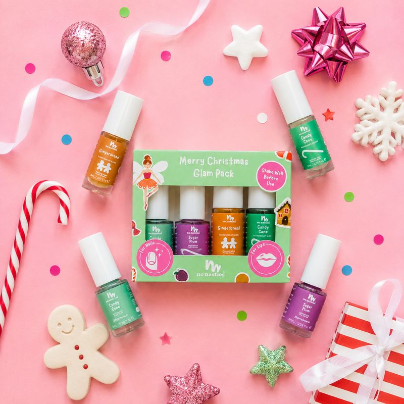 Merry Christmas Glam Gift Set of Lip Gloss and Nail Polish
