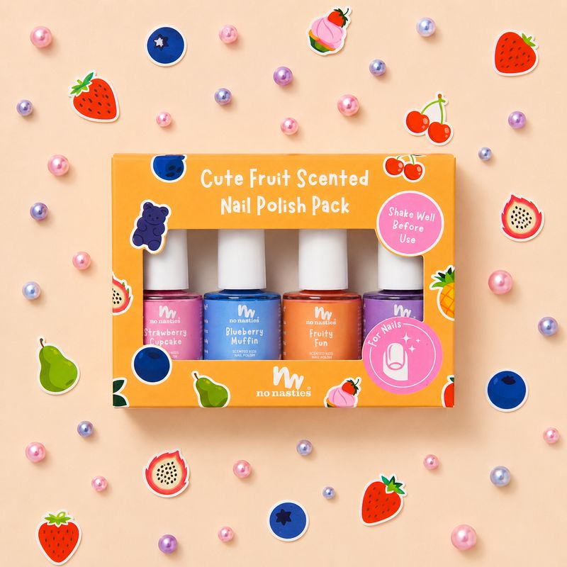 Cute Fruit Scented 4 Pack Nail Polish Gift Set
