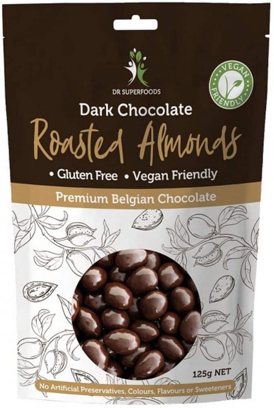 Dark Chocolate Roasted Almonds 125g