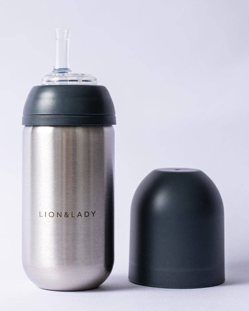 Toddler Straw Cup - 350ml 18/8 Stainless Steel, Color: French Navy
