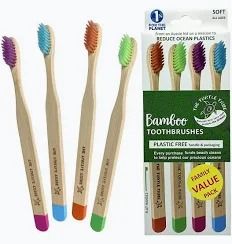 Toothbrush Bamboo Soft 4pk