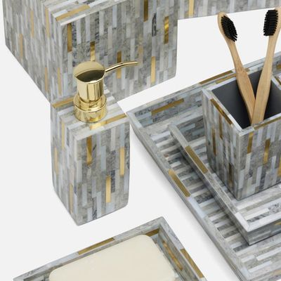 Cortona Gray Shell/Brass Brass Mix Collection