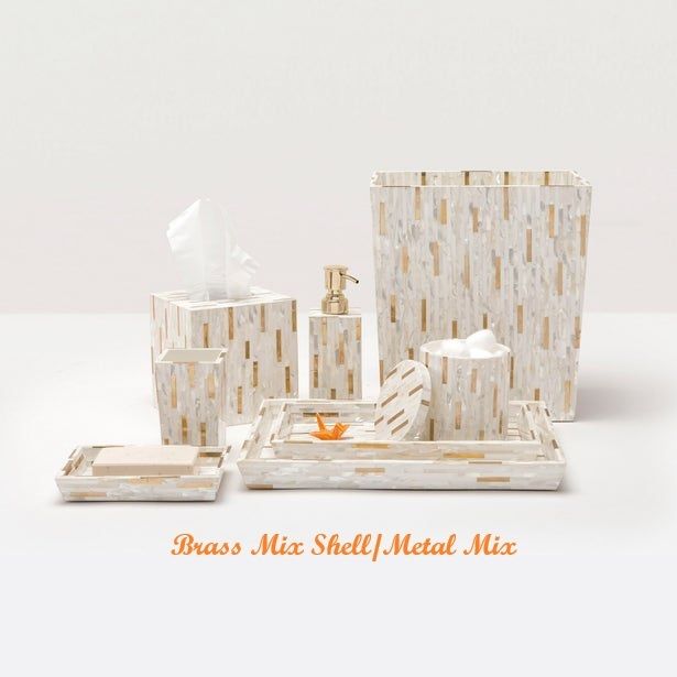 Cortona  8 Piece Collection - Brass Mix Shell/Metal Mix