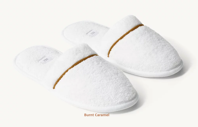 Hotel Satin Stitch Turkish Cotton Slippers