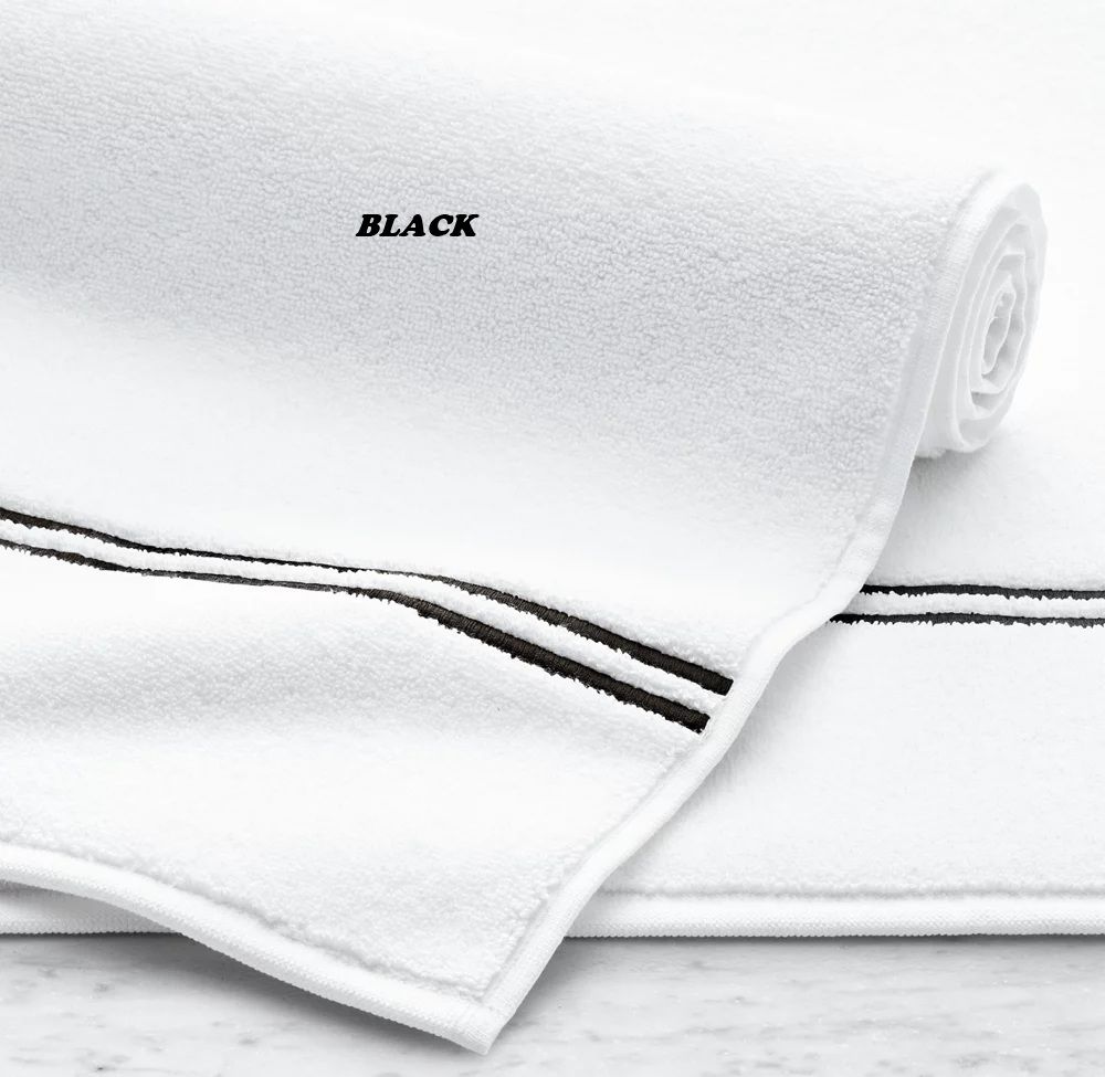 Hotel Satin Stitch Turkish Cotton Bath Mat