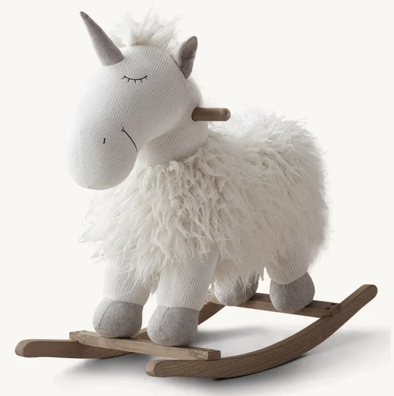 Wooly Plush Animal Rocker - Unicorn