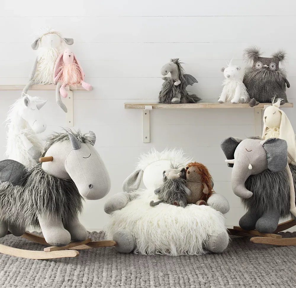 Wooly Plush Animal Rocker - Elephant