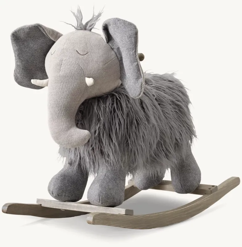Wooly Plush Animal Rocker - Elephant