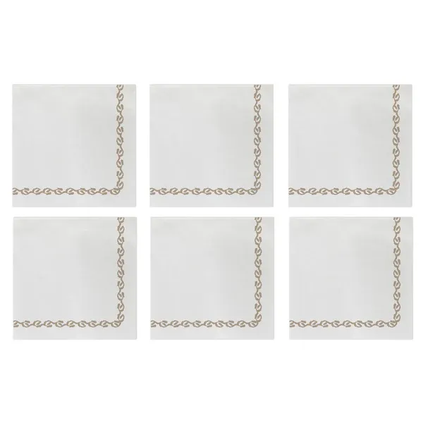 Papersoft Napkins Florentine Linen Cocktail Napkins (Pack of 20) - Set of 6