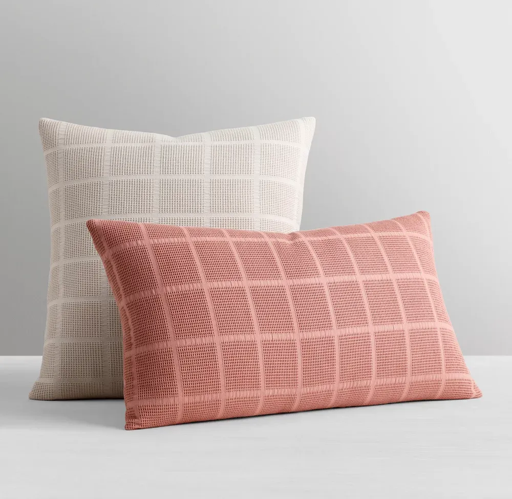 Windowpane Waffle Turkish Cotton Pillow Cover