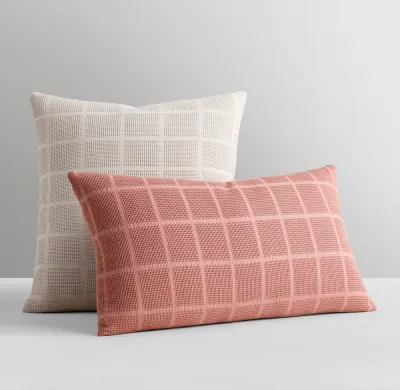 Windowpane Waffle Turkish Cotton Pillow Cover