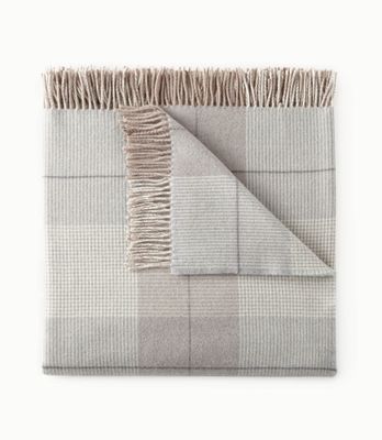York Merino Wool Plaid Throw Blanket