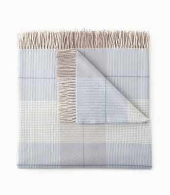 York Merino Wool Plaid Throw Blanket