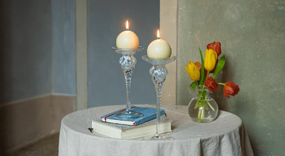 Nuovo Stripe Candlesticks -  Set of 2