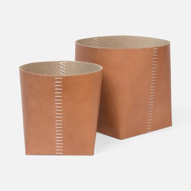 Salo Basket Set - Aged Camel Full-Grain Leather