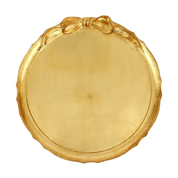 Florentine Wooden Accessories Gold Bow Round Tray