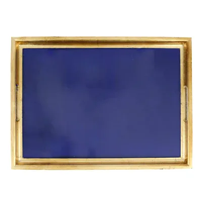 Florentine Wooden Accessories Cobalt &amp; Gold Large Rectangular Tray - Get a Quote