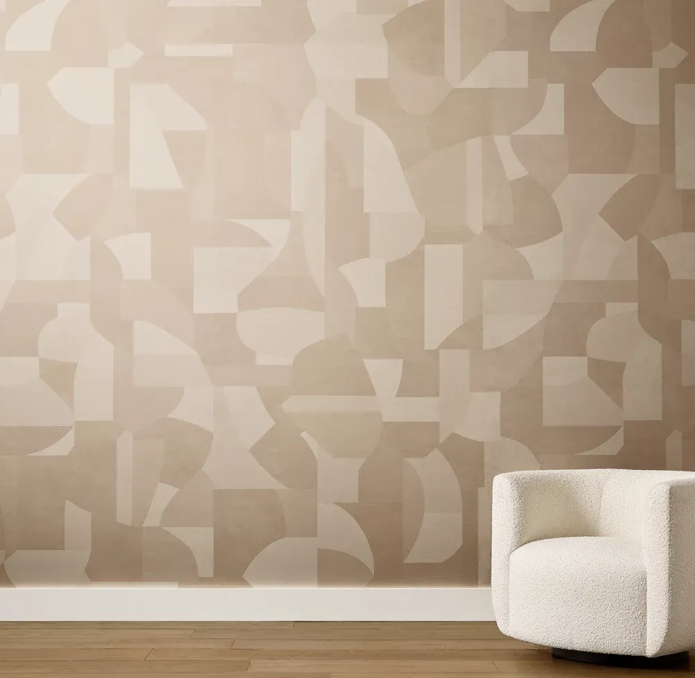 Soft Geometry Wallpaper - Oatmeal - Get a Quote