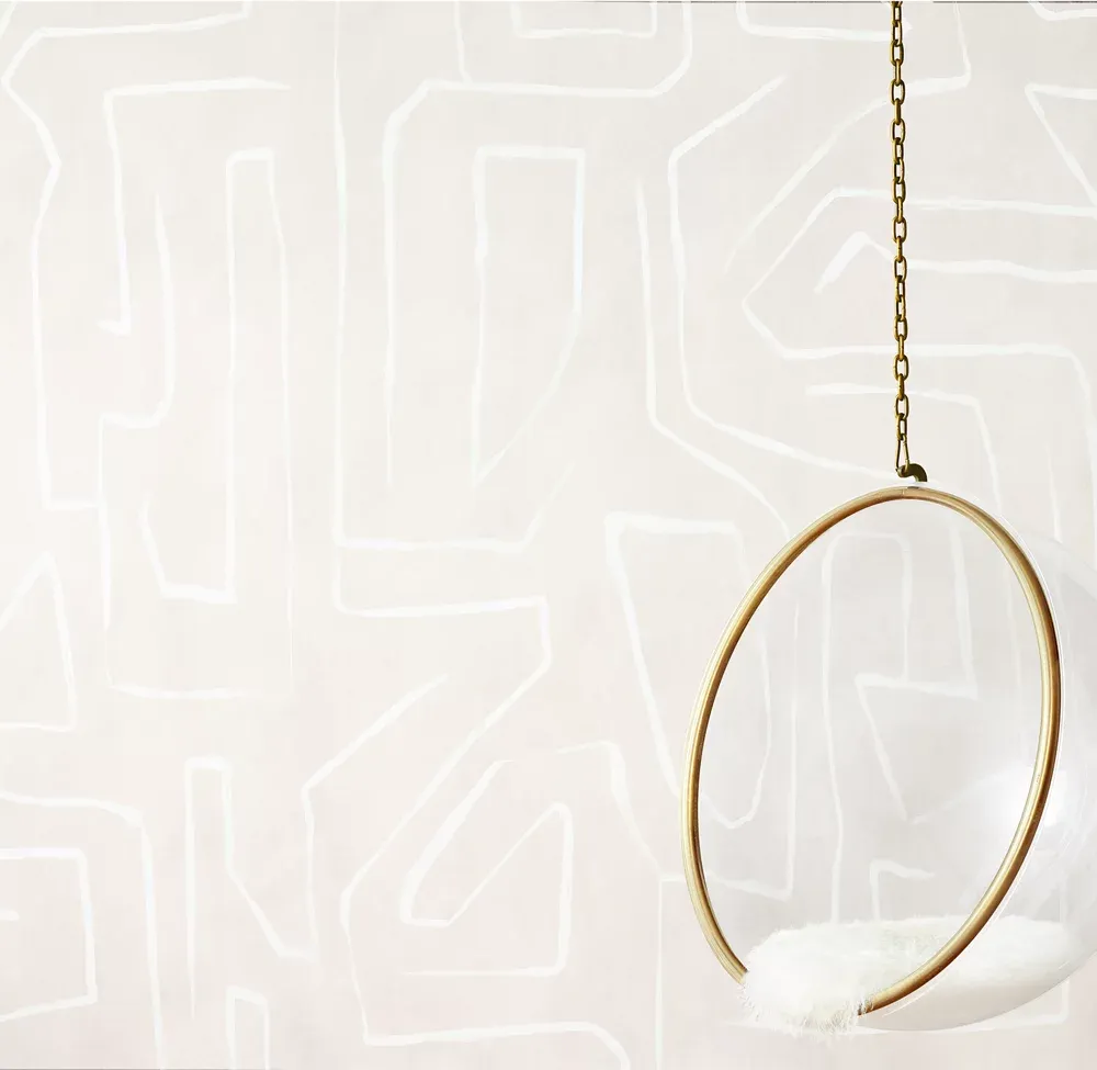 Abstract Maze Wallpaper - Oatmeal - Get a Quote