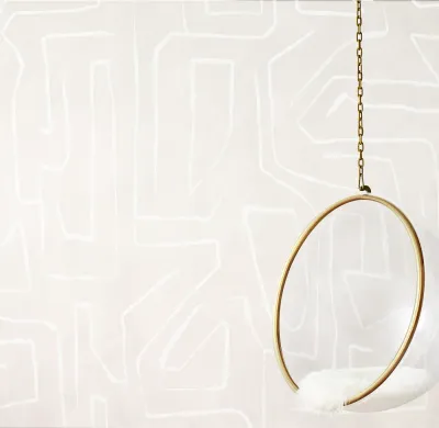 Abstract Maze Wallpaper - Oatmeal - Get a Quote