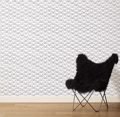 GEOMETRIC MUD CLOTH WALLPAPER - NATURAL/BLACK