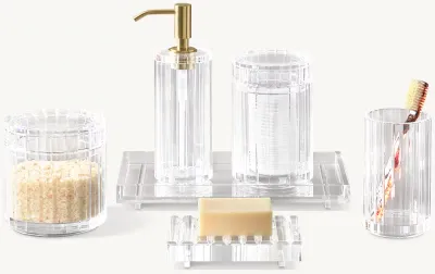 Beveled Crystal Bath Accessories - Polished Brass - Get a Quote