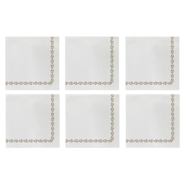 Papersoft Napkins Florentine Linen Cocktail Napkins (Pack of 20) - Set of 6