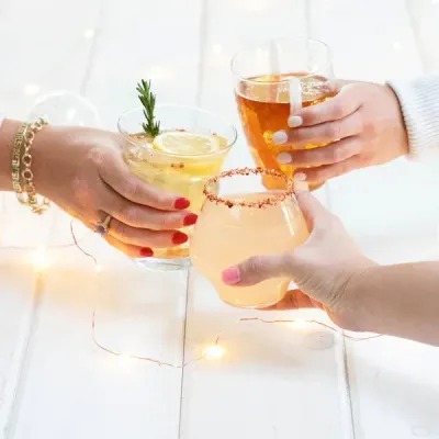 Contessa Clear Stemless Wine Glass