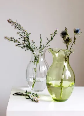 Hibiscus Glass Vertical Fluted Large Vase