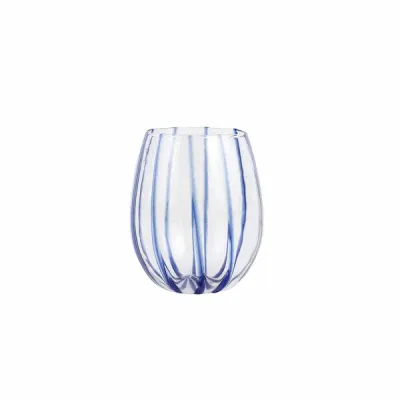 Nuovo Stripe Green Stemless Wine Glass