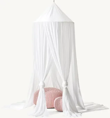 Cotton Voile Play Canopy - White