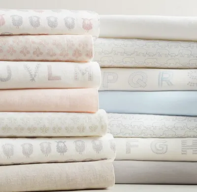 Washed Organic Linen Paisley Print Toddler Pillowcase