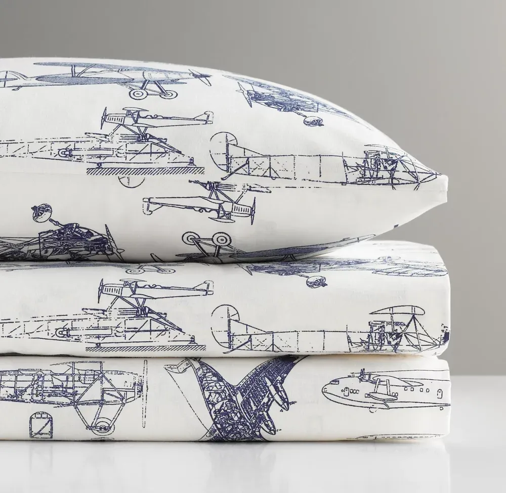 Vintage Airplane Blueprint Standard Pillowcase