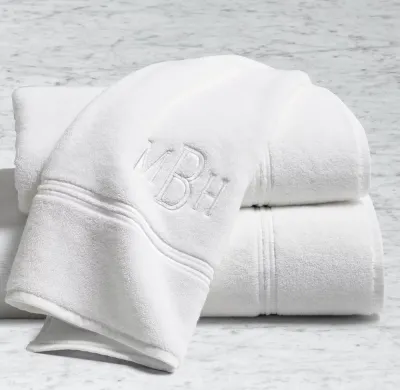 Monogrammed Hotel Satin Stitch Turkish Cotton Towel