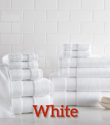 Diamond Towel Bundle -  6 pc Towel Set /White