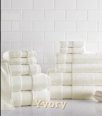 Diamond Towel Bundle - 6 pc Towel Set / Ivory