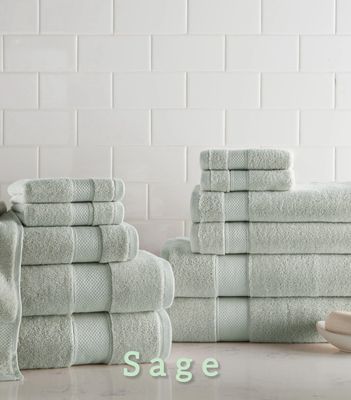 Diamond Towel Bundle - 6 pc Towel Set / Sage