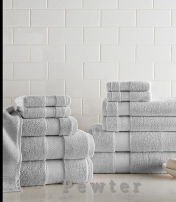 Diamond Towel Bundle - 12 pc Bath Set Pewter