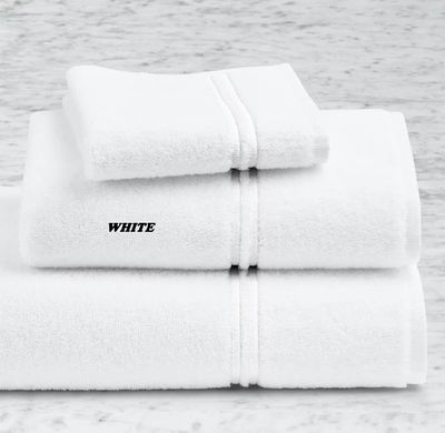 Hotel Satin Stitch Turkish Cotton Towel Set - White