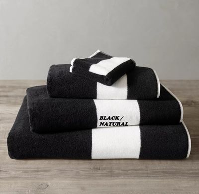 802-Gram Banded Turkish Towel Collection - Washcloth