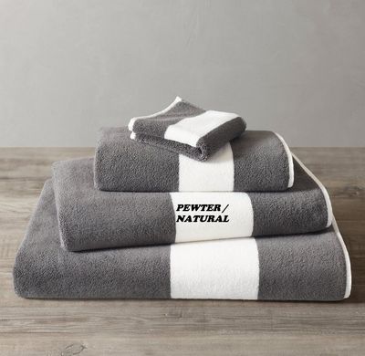 802-Gram Banded Turkish Towel Collection - Washcloth