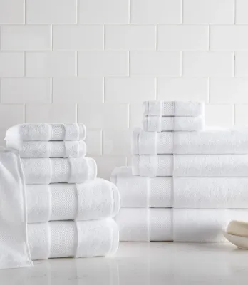 Diamond Towel Bundle - 12 pc Bath Set - White
