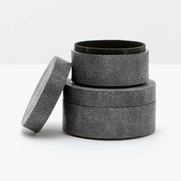 Crosby Box Set - Cool Gray Realistic Faux Shagreen