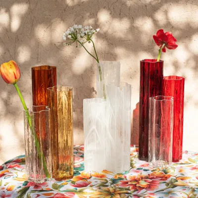 Flora Glass Amber Vase