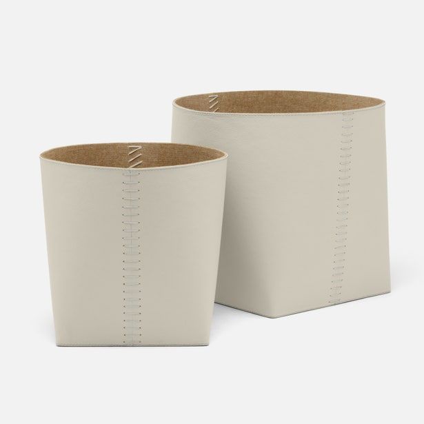Salo Basket Set - Light Gray Full-Grain Leather