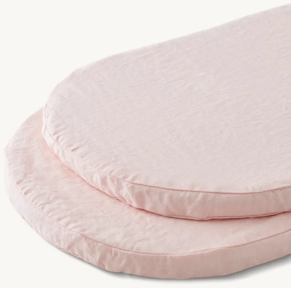 Washed Organic Linen Oval Bassinet Sheets (Set of 2)