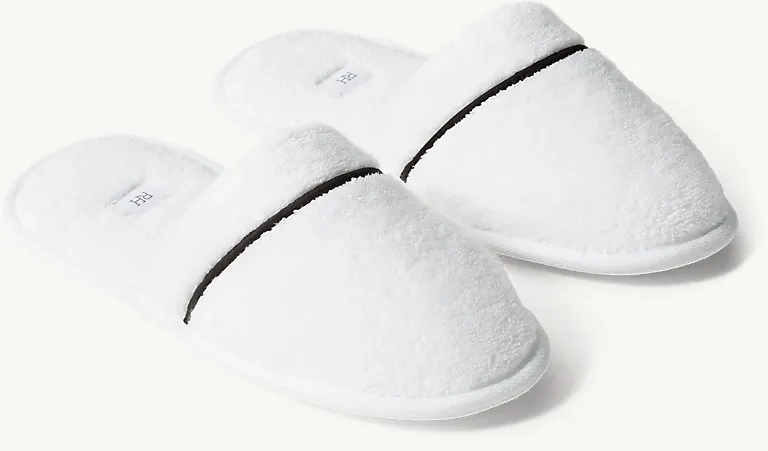 Hotel Satin Stitch Turkish Cotton Slippers